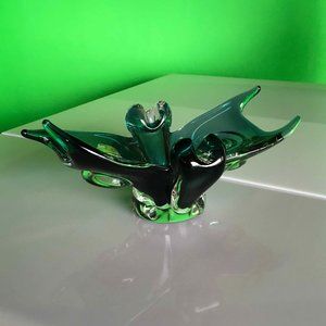 Vintage Regency Glass Blown Vase / Bowl